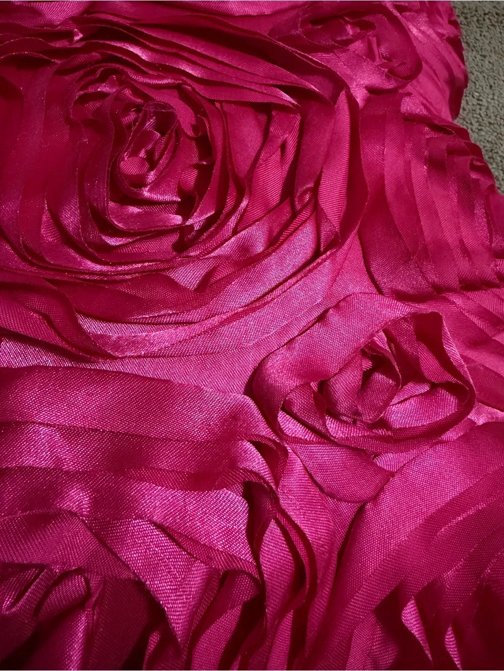 Rose Rosette Hot Pink Accent Pillow by